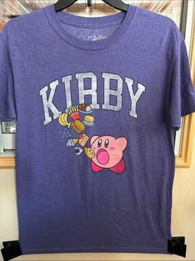 Nintendo Kirby Purple Short Sleeve Tee with Pink Character Graphic